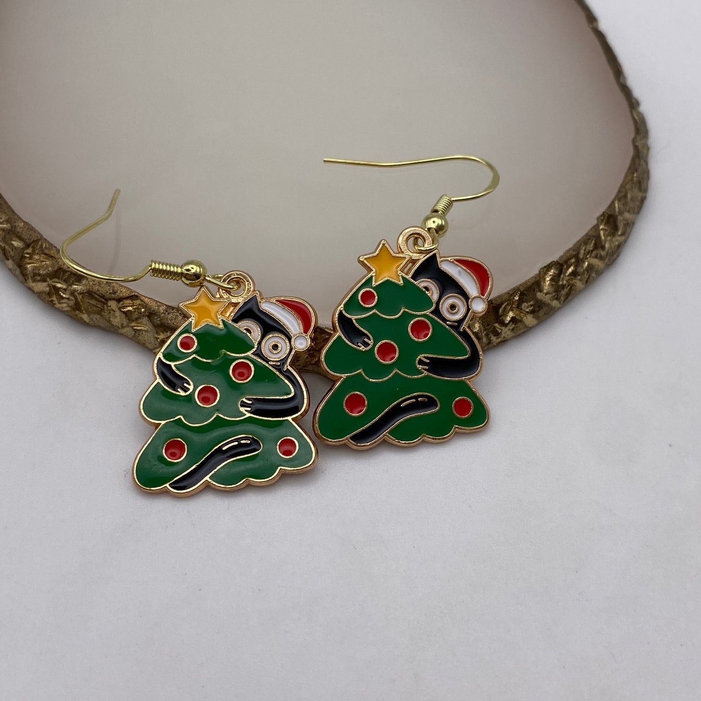 Christmas Cat Earrings