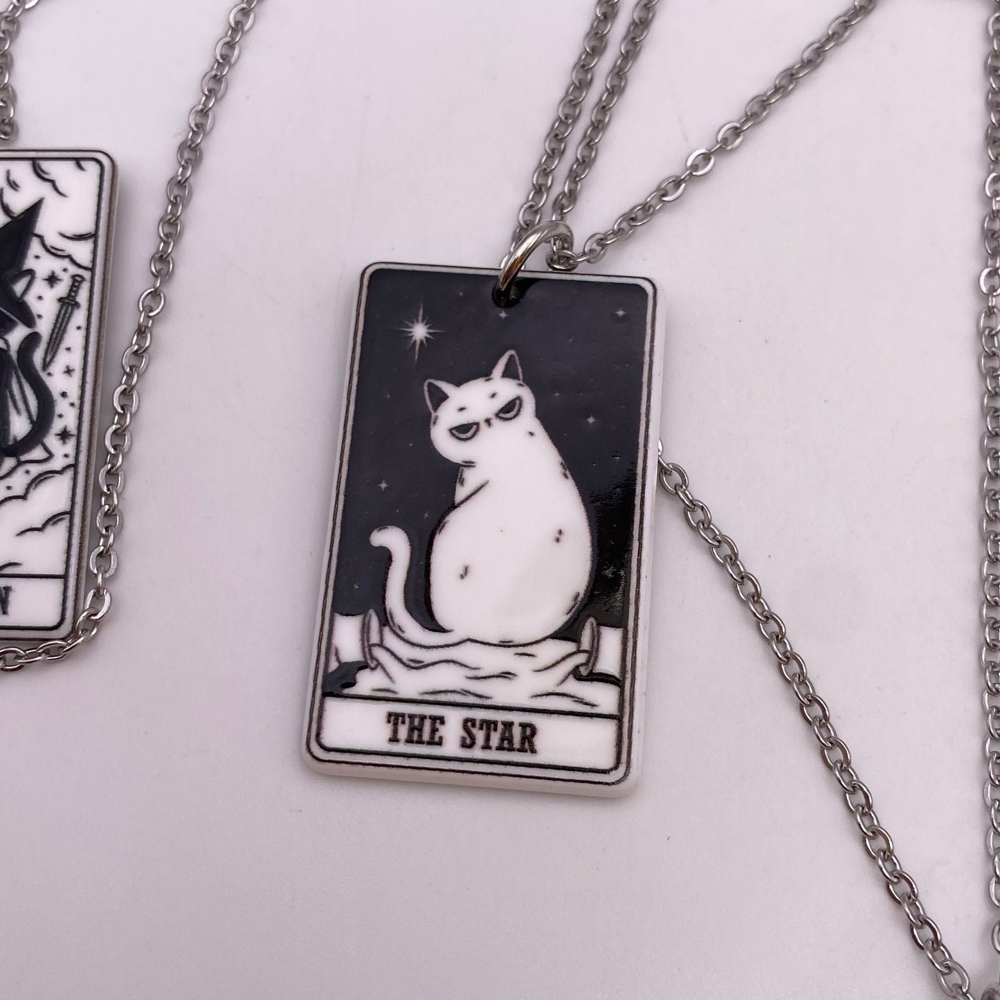 Cat Tarot Card Necklaces