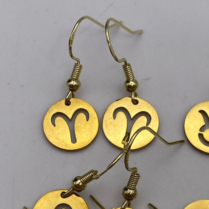 Gold Solid Star Sign Earrings