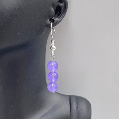 Round Alexandrite Crystal Earrings