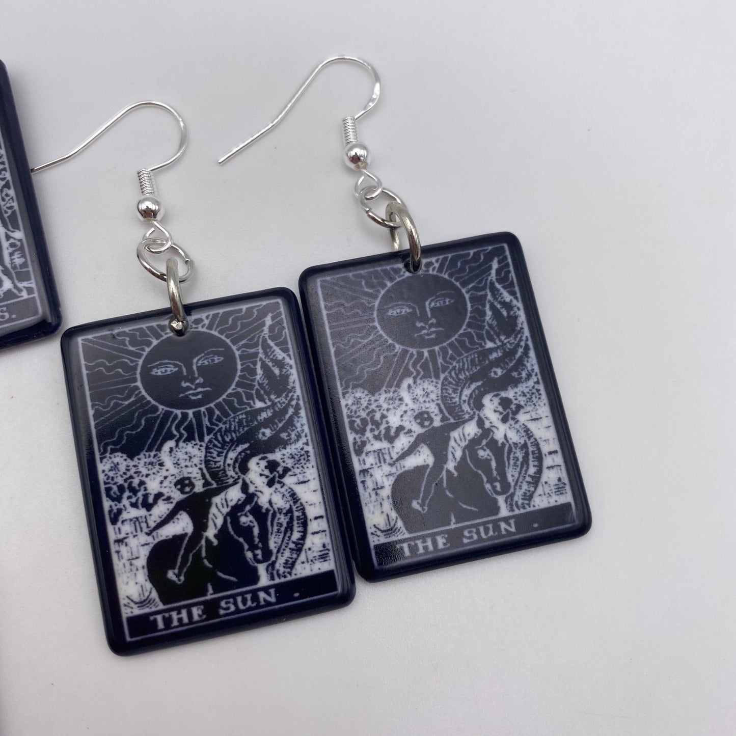 Black and White Tarot Card Earrings