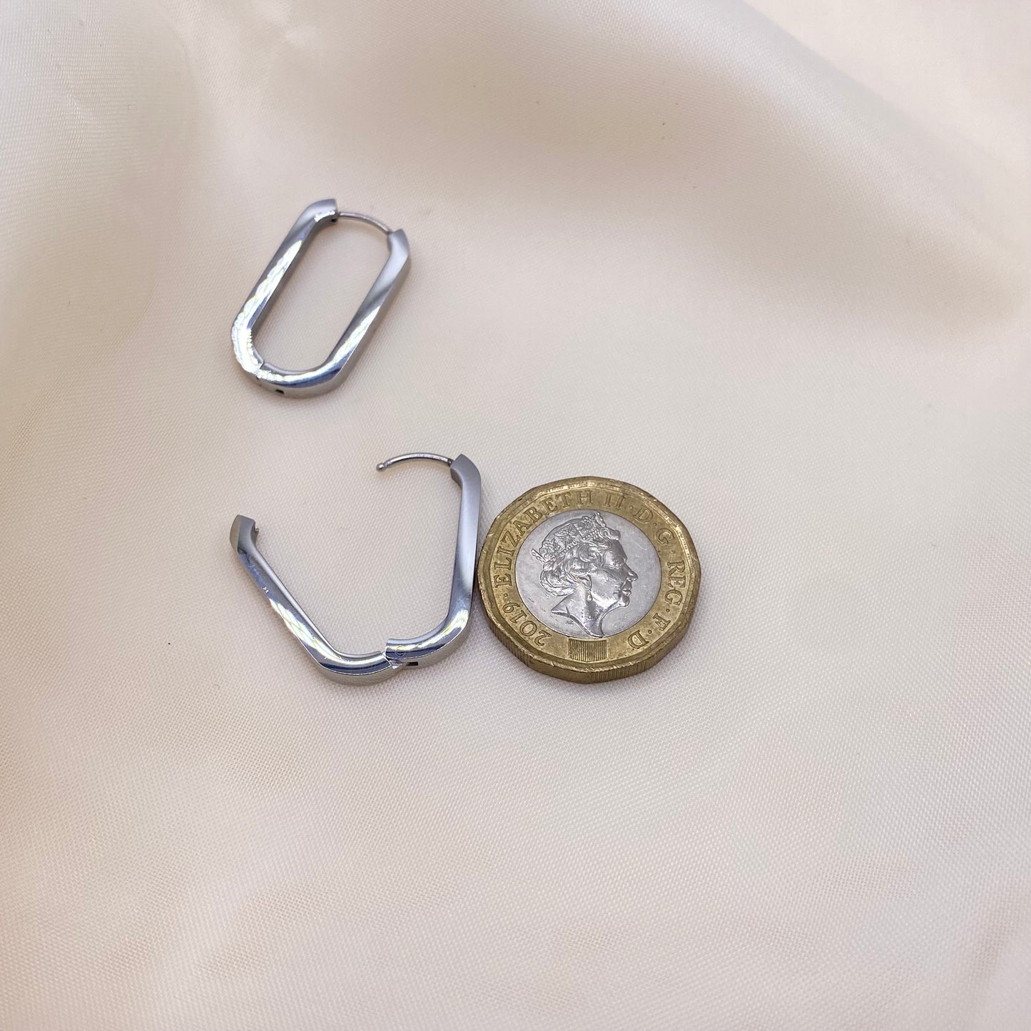 Oval Shape Hoop Earrings