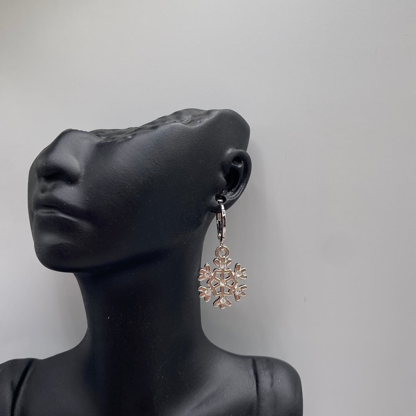 Diamanté Snowflake Huggie Hoop Earrings