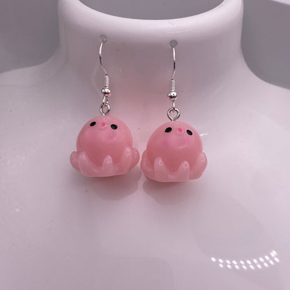 Pink Octopus Earrings