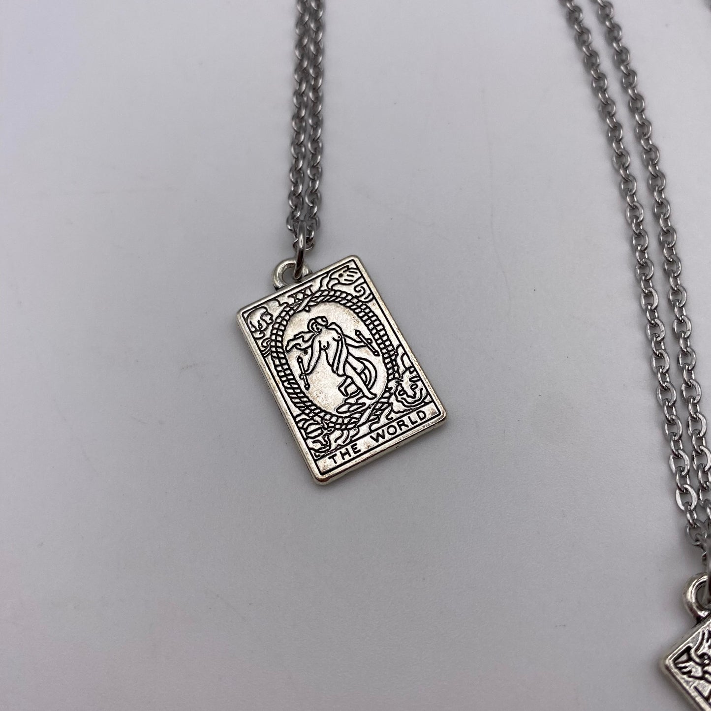 Silver Image Tarot Card Necklaces