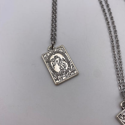 Silver Image Tarot Card Necklaces