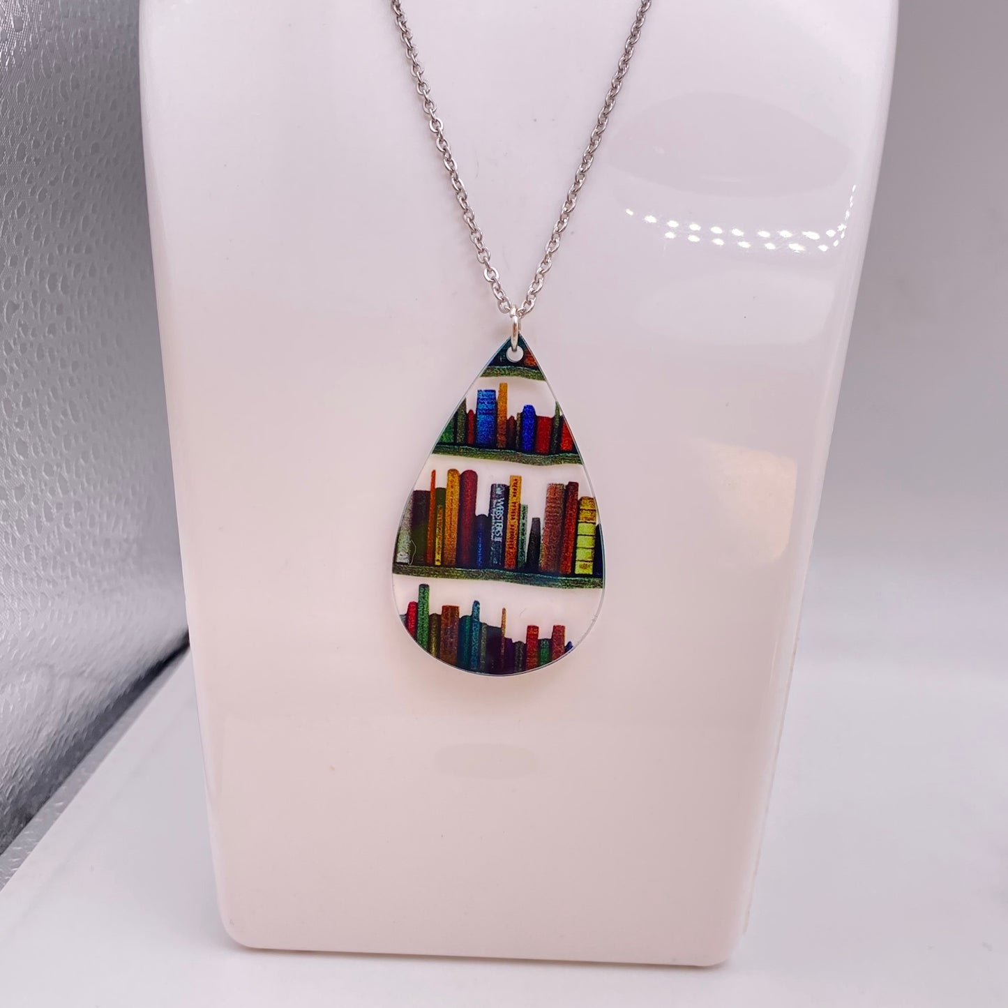 Book Library Pendant Necklace