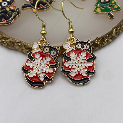 Christmas Cat Earrings