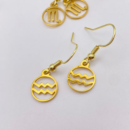 Gold Hollow Star Sign Earrings