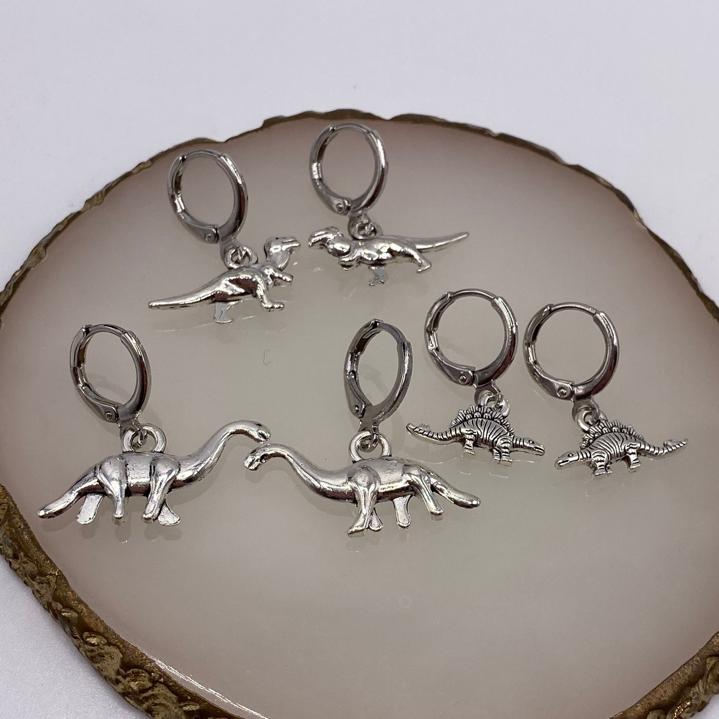 Dinosaur Huggie Hoop Earrings