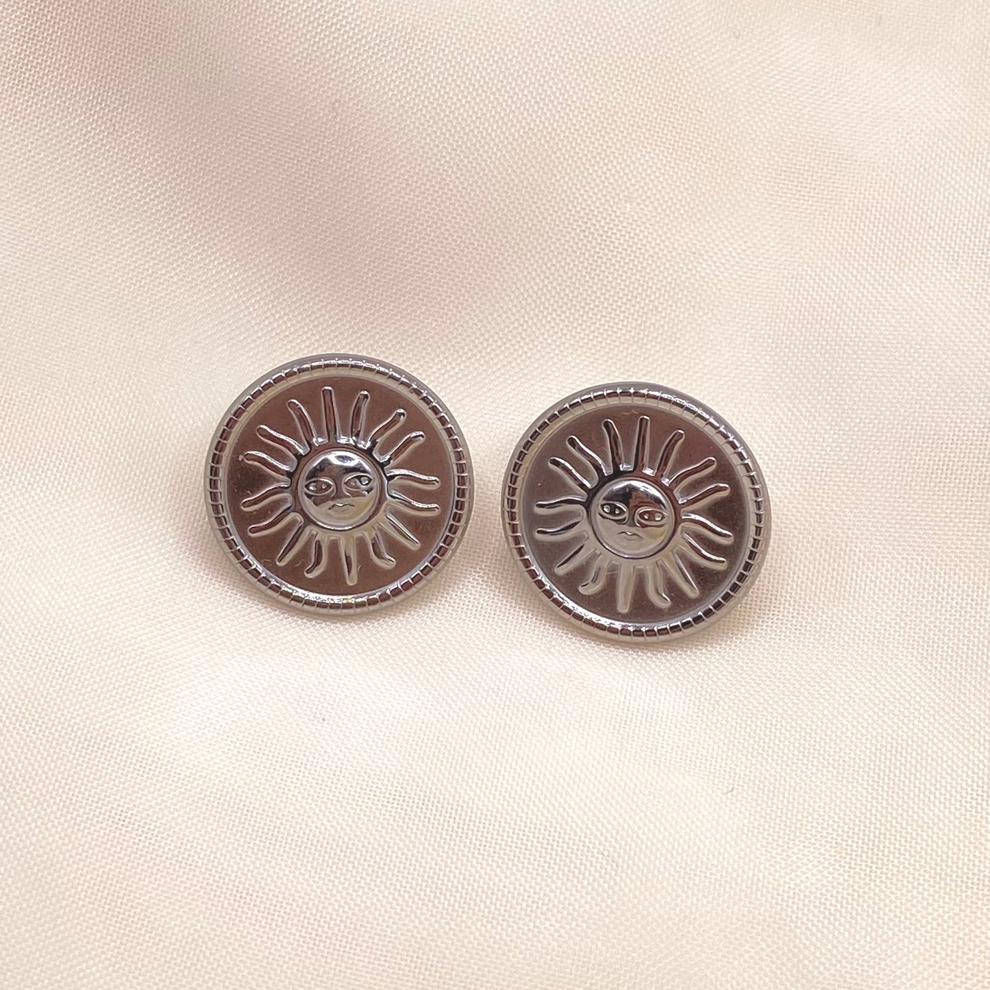 Sun Pendant Stud Earrings
