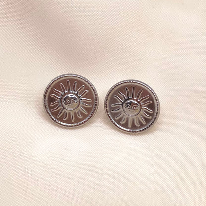 Sun Pendant Stud Earrings