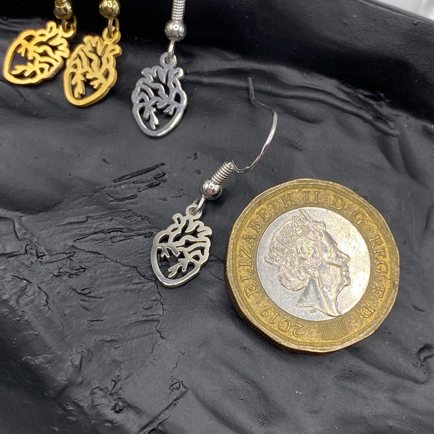 Anatomical Heart Outline Earrings
