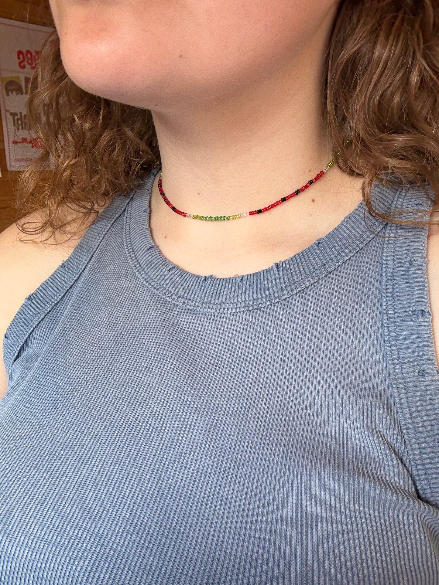 Watermelon Beaded Necklace