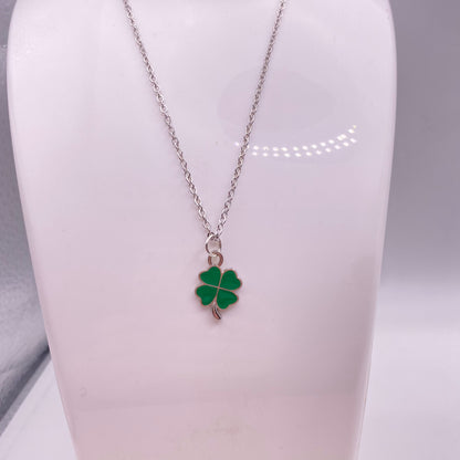 Green Four Leaf Clover Necklace