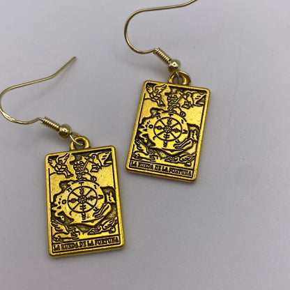 Gold Image Tarot Card Earrings