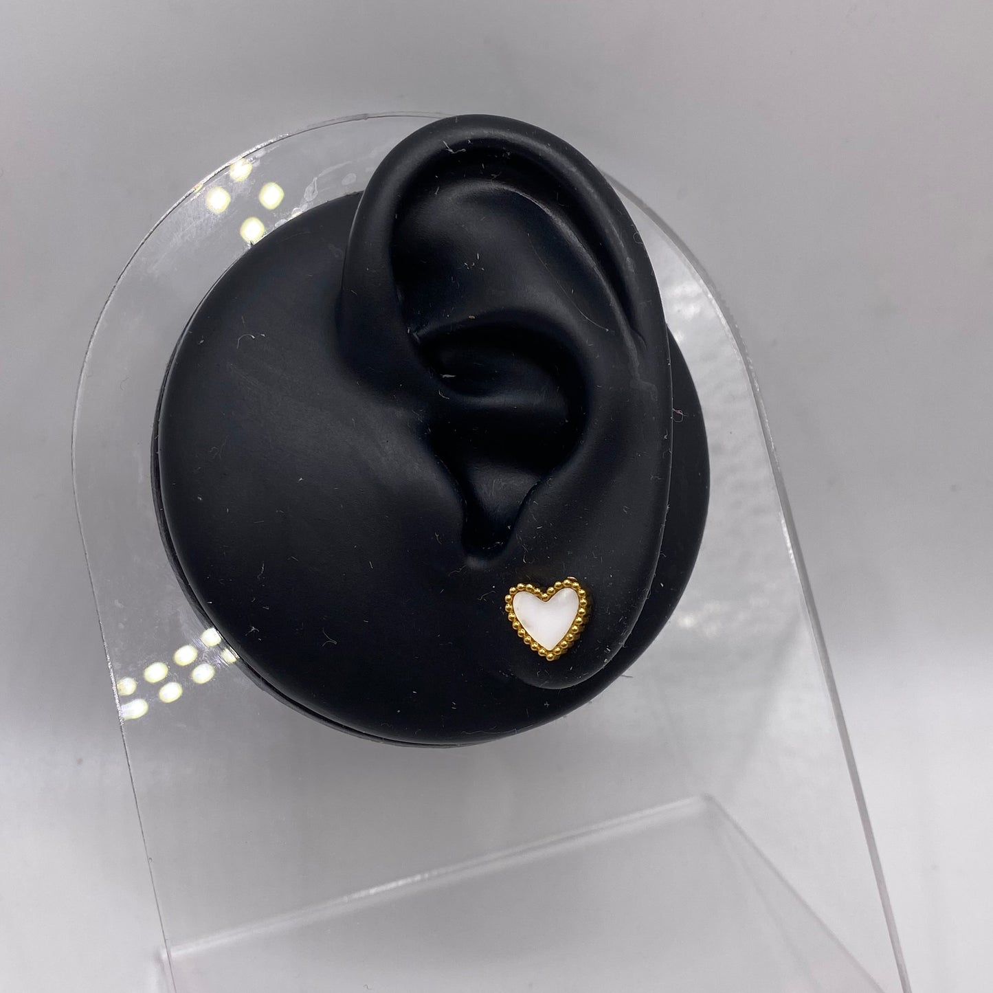 Pearl Heart Stud Earrings