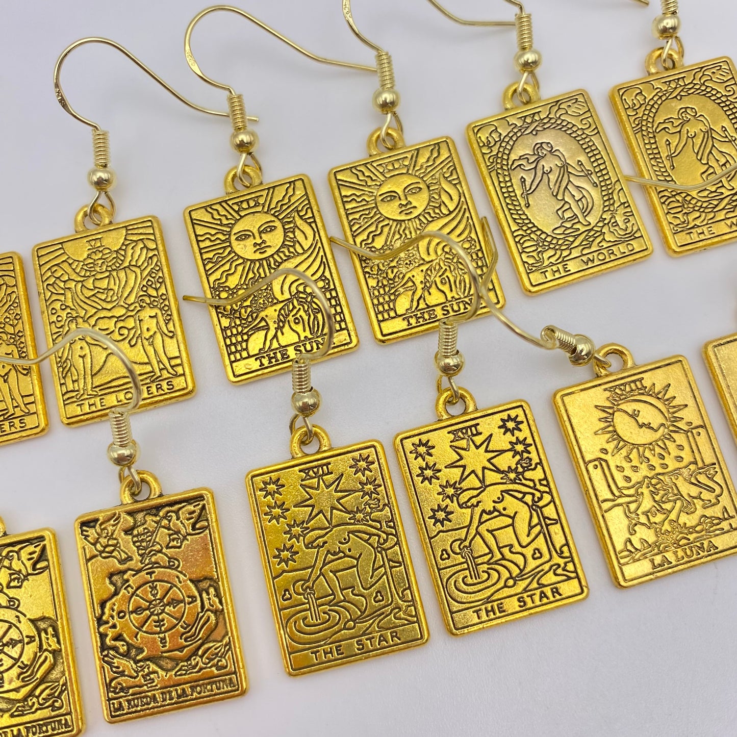 Gold Image Tarot Card Earrings