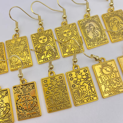 Gold Image Tarot Card Earrings