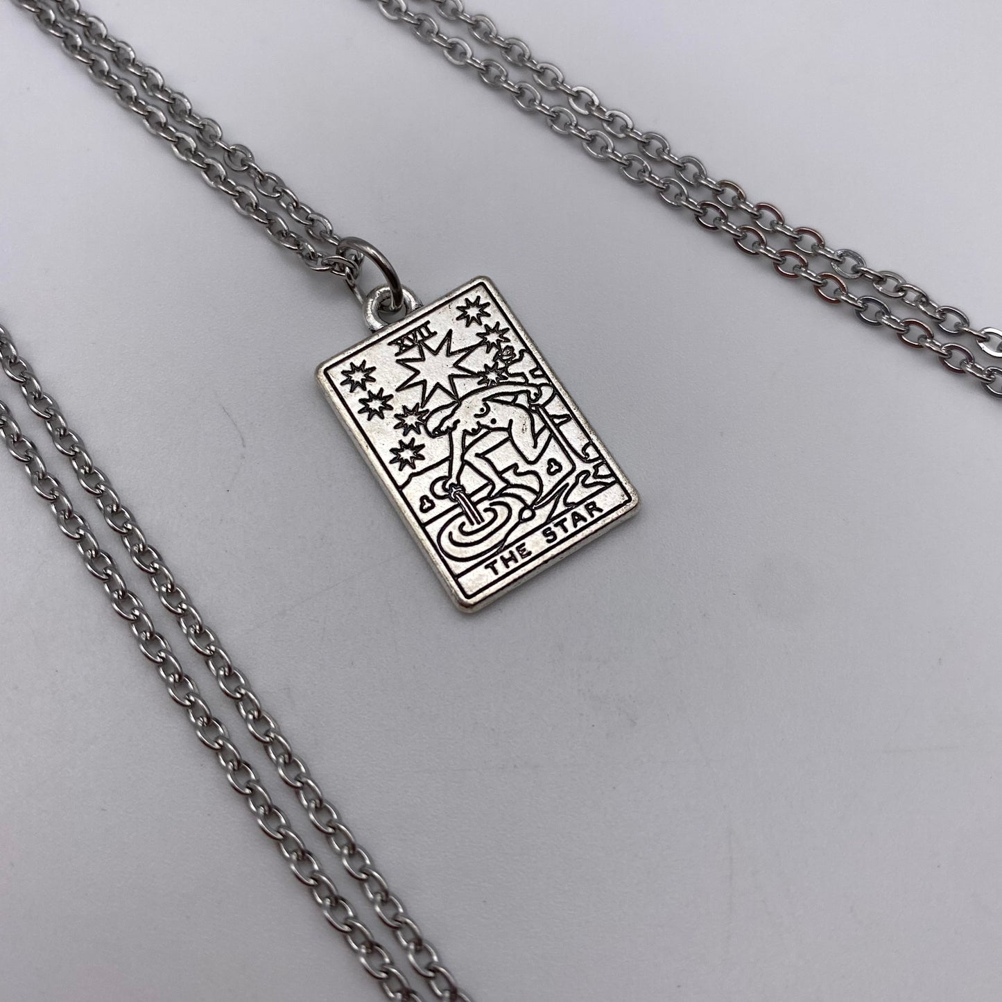 Silver Image Tarot Card Necklaces