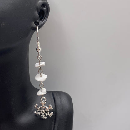Dangly Snowflake Crystal Earrings