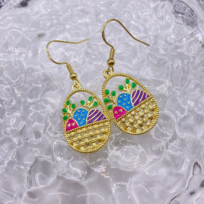 Easter Egg Basket Earrings