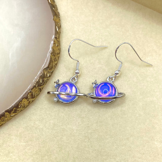 Holographic Planet Earrings