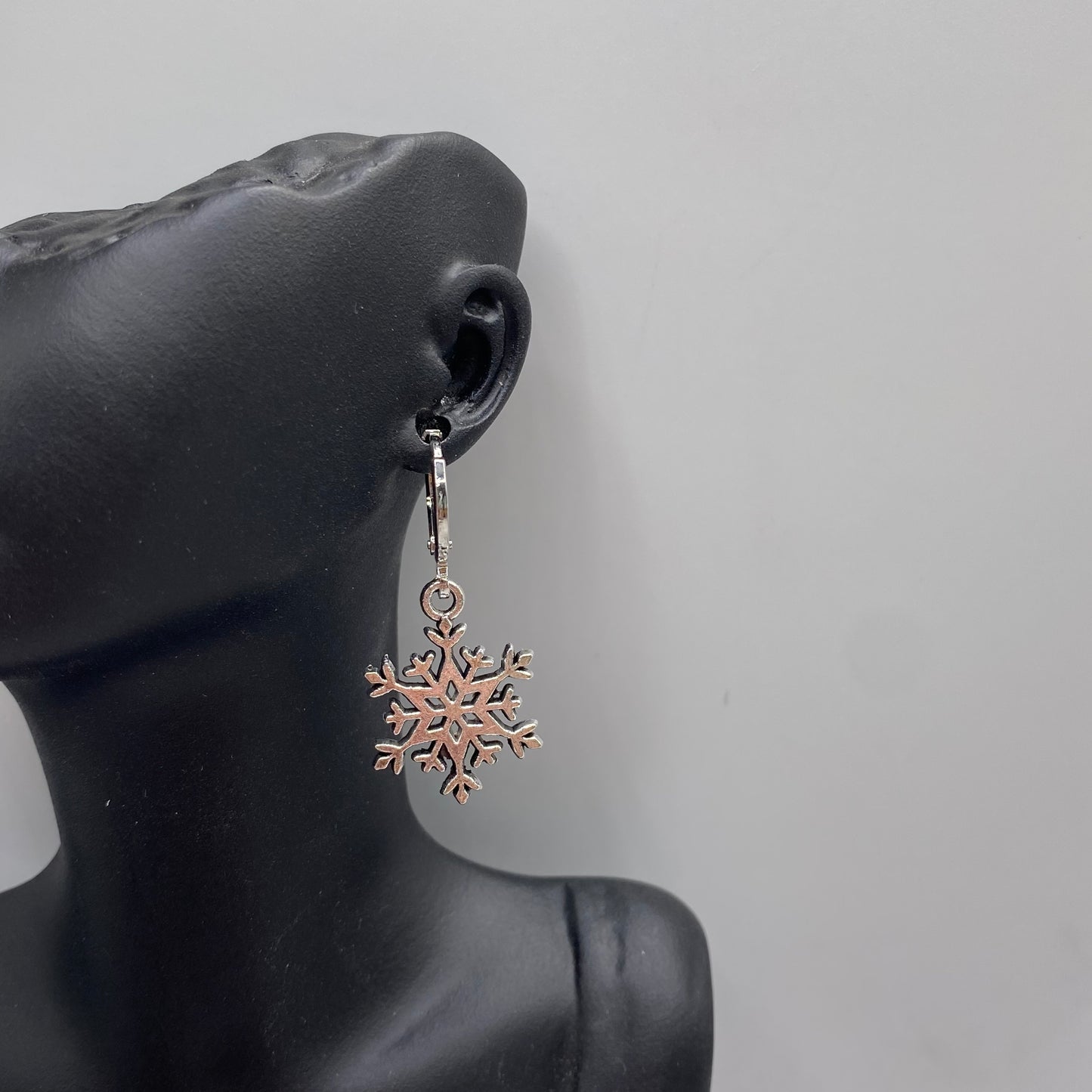 Snowflake Huggie Hoop Earrings
