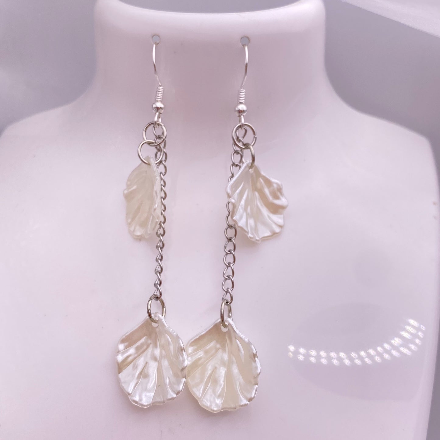 Flat Pearl Drop Earrings