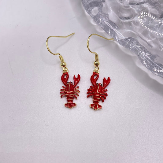 Gold Lobster Earrings