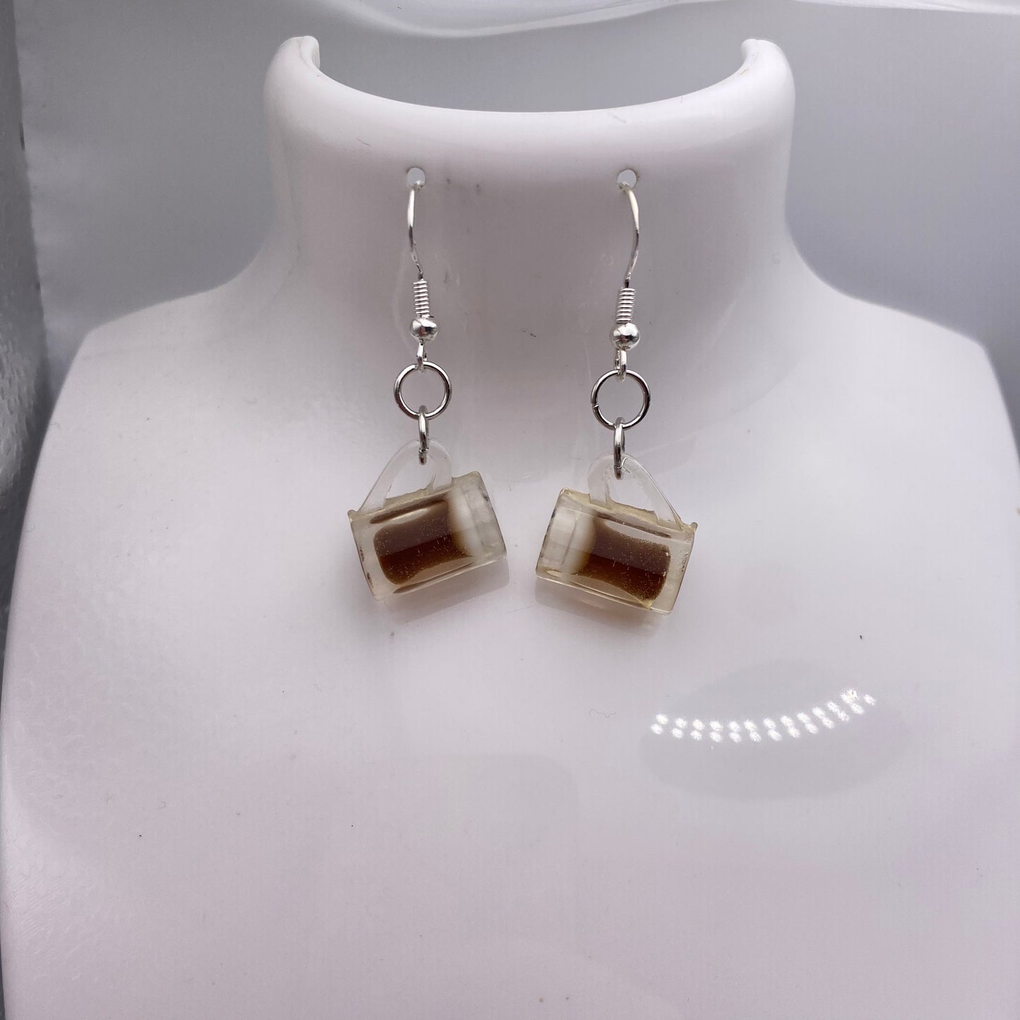 Brown Pint Beer Glass Earrings