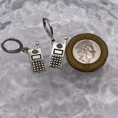 Mobile Phone Huggie Hoop Earrings