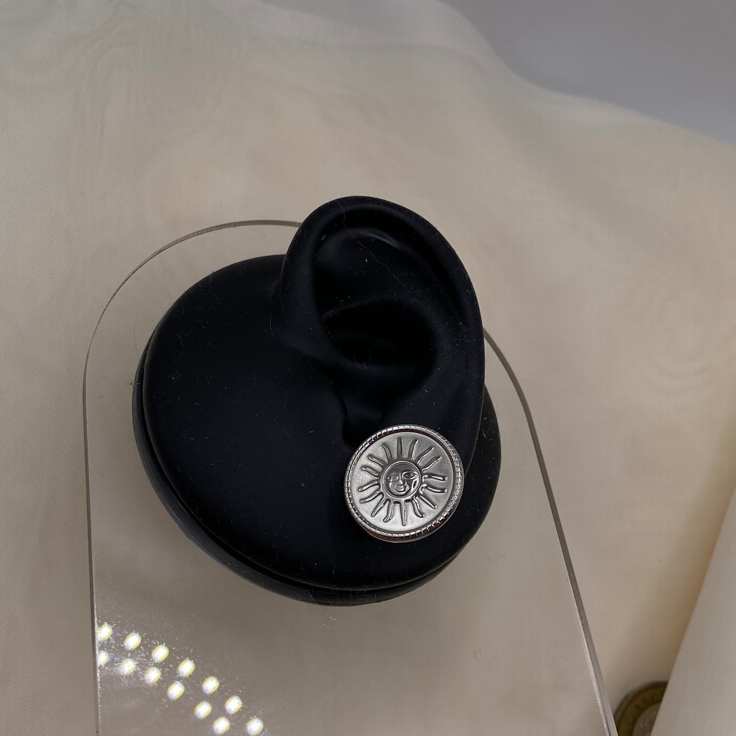 Sun Pendant Stud Earrings