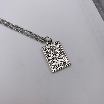 Silver Image Tarot Card Necklaces