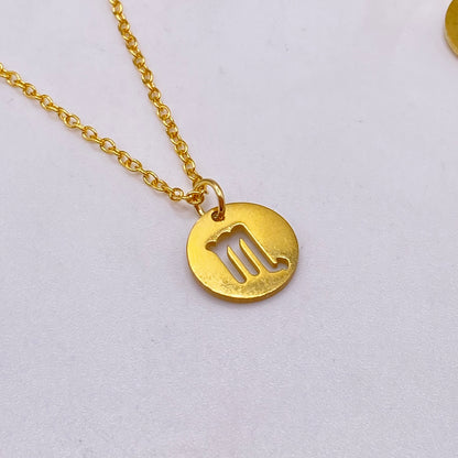Gold Solid Star Sign Necklaces