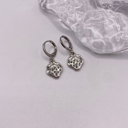 Small Strawberry Huggie Hoop Earrings