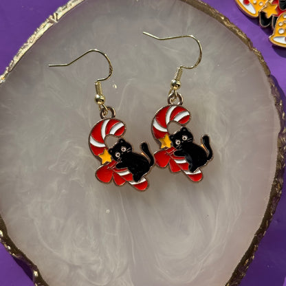 Christmas Cat Earrings