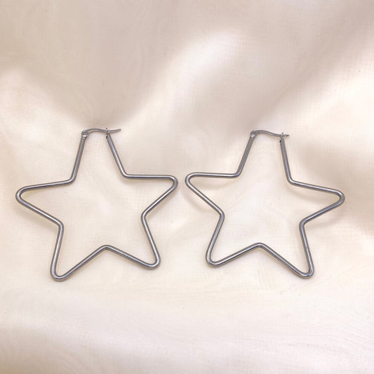 Big Star Shape Hoop Earrings
