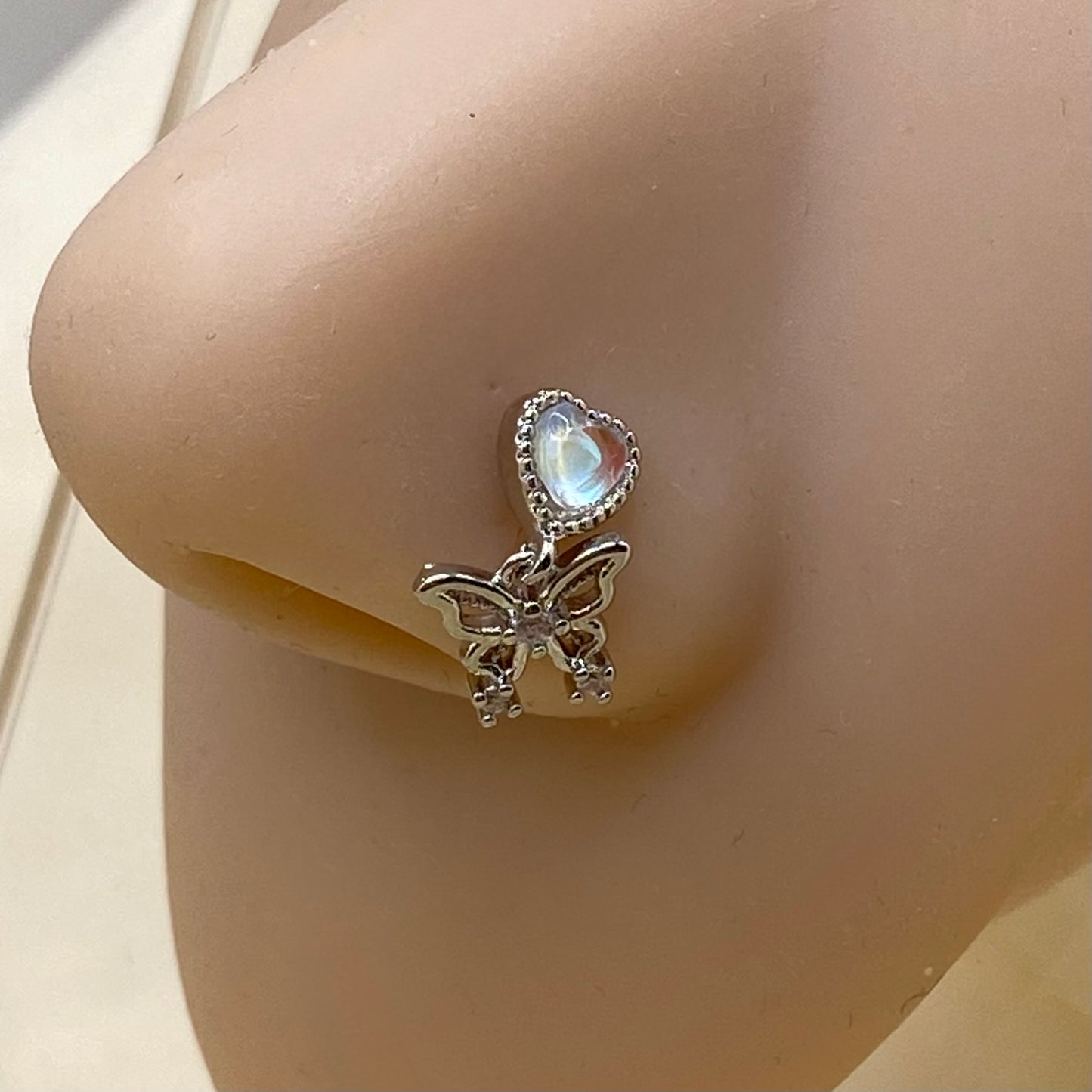 Butterfly Dangly Nose Stud