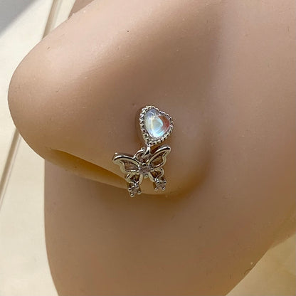 Butterfly Dangly Nose Stud