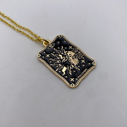 Gold Image Tarot Card Necklace