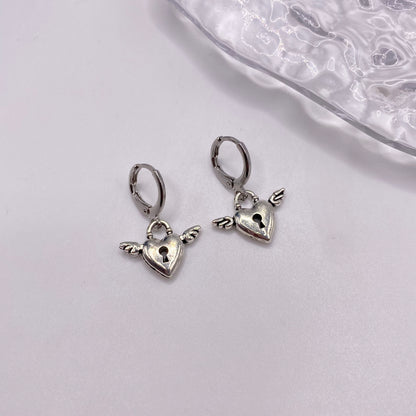 Flying Lock Huggie Hoop Earrings