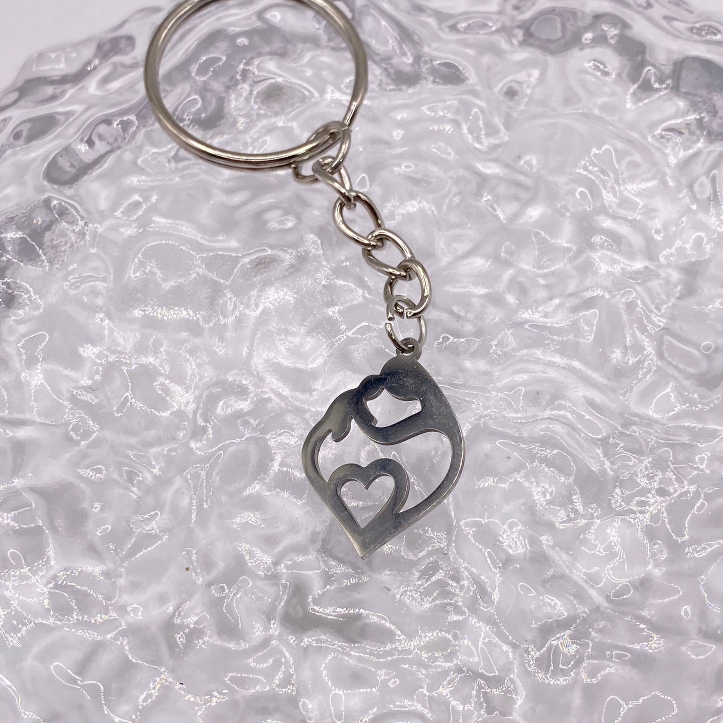 Silver Mother and Child Keyring