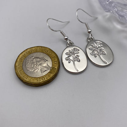 Stamped Flower Imprint Earrings