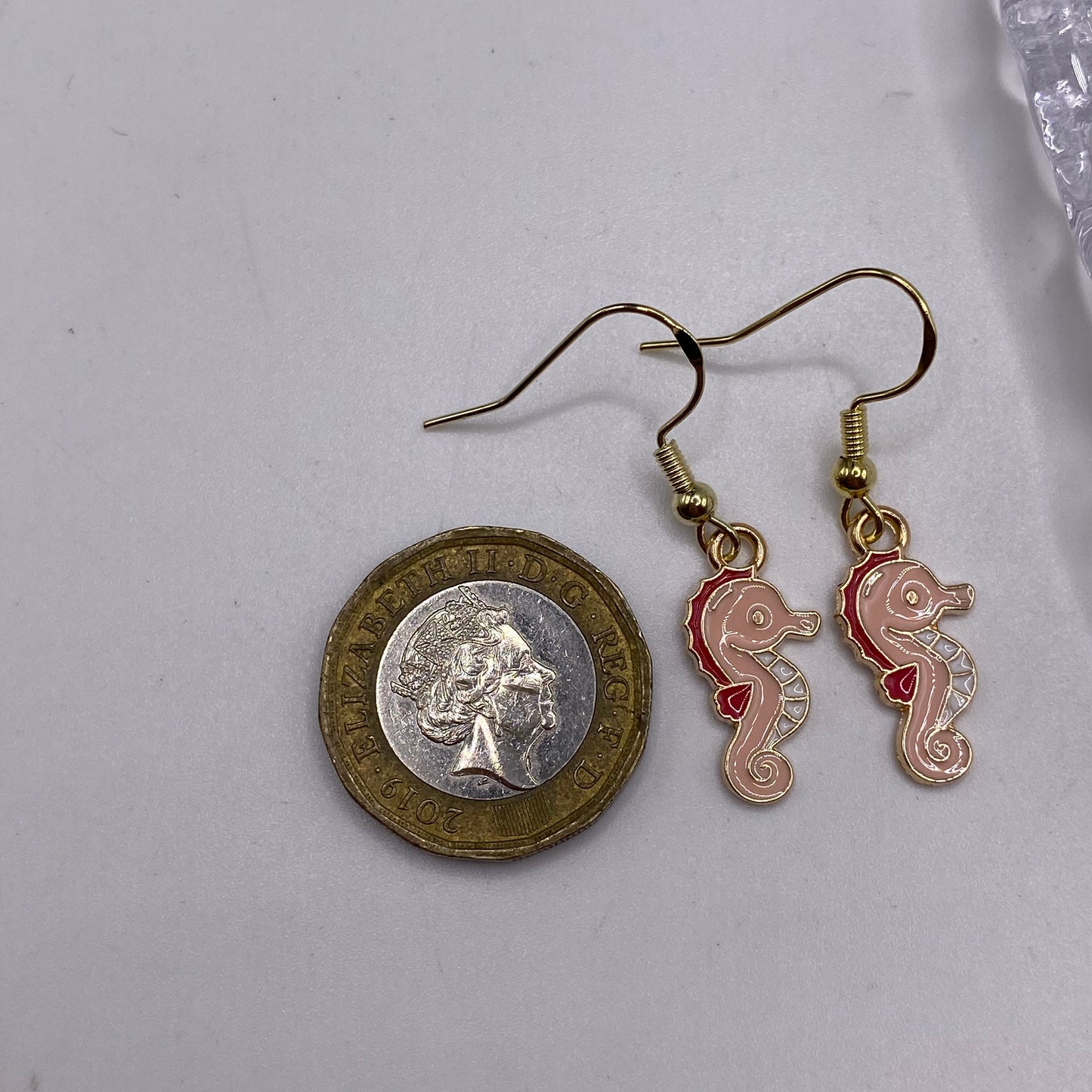 Light Pink Seahorse Earrings