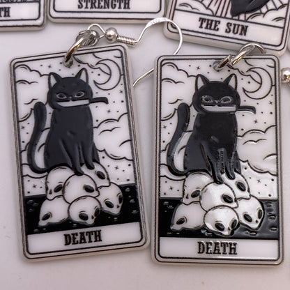 Cat Tarot Card Earrings