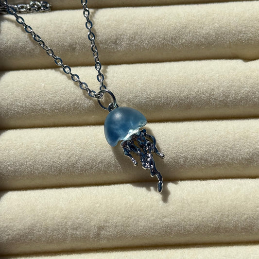 Blue Jellyfish Necklace