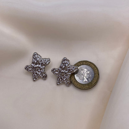 Textured Star Stud Earrings