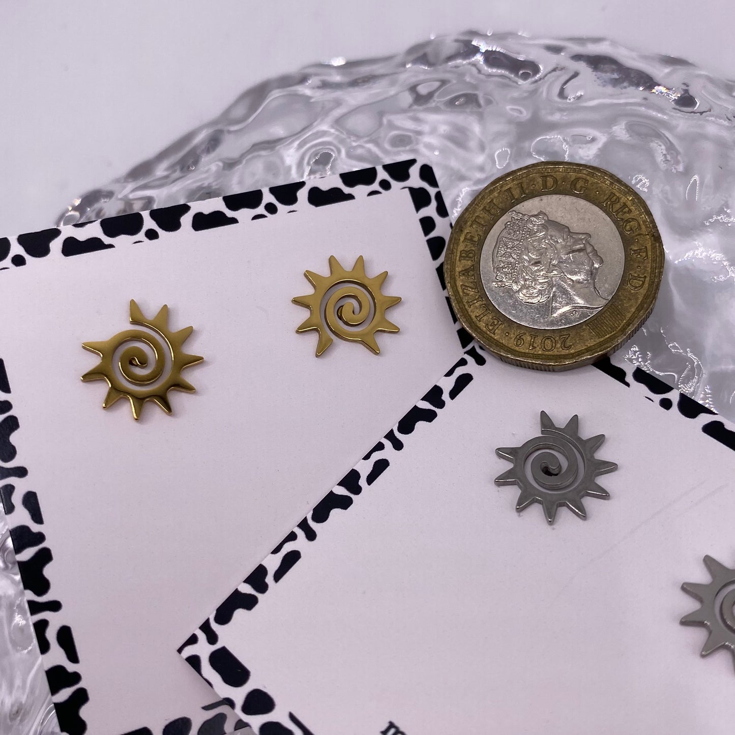 Spiral Sun Stud Earrings