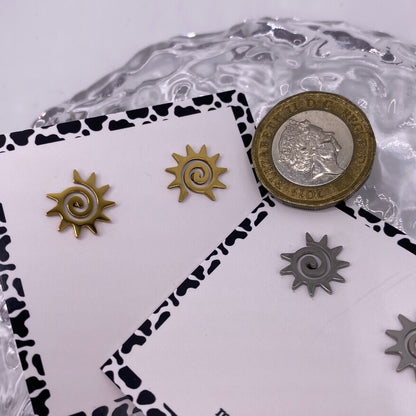 Spiral Sun Stud Earrings